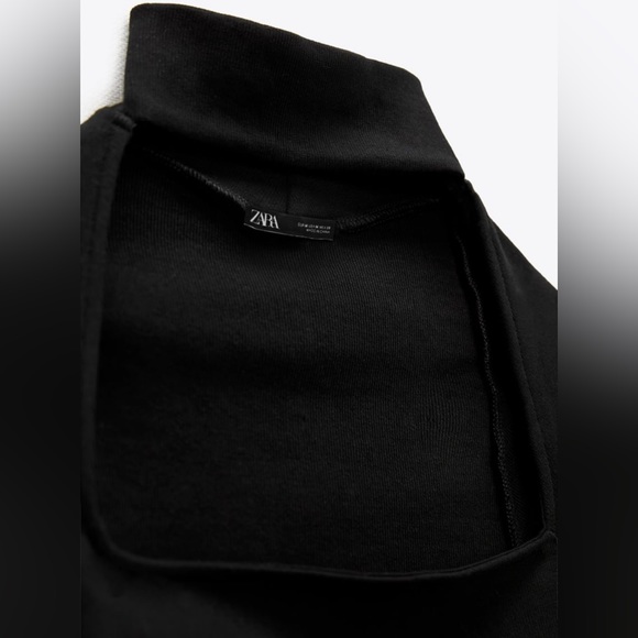 Zara BLACK CHOKER TOP WITH LONG SLEEVES - Picture 5 of 6